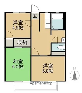 城之内マンション B【101号室】の間取り