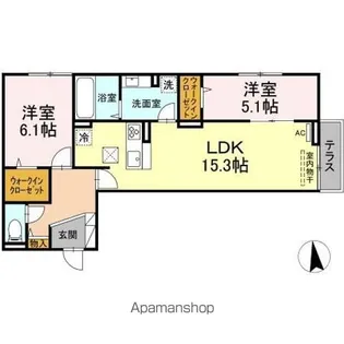 セレスティア東葛西Ⅱ【1階】の間取り
