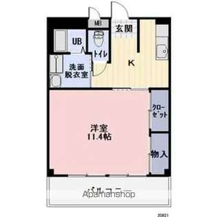 アップルパレスA棟【205号室】の間取り