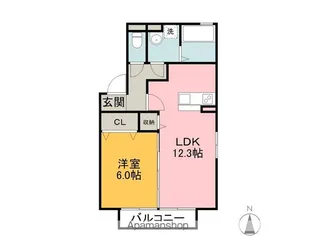 1LDKの間取り画像