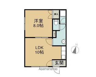 アップルハウス【201号室】の間取り
