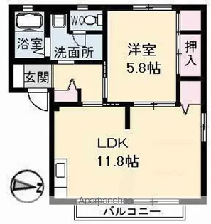 フレグランス駅家 B【1階】の間取り