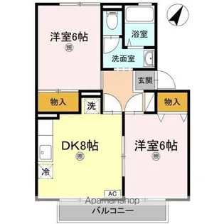 サニーハイム B棟【1階】の間取り