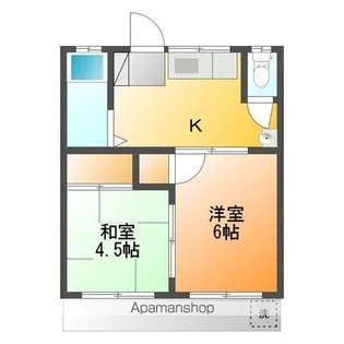 コーポ山際【1階】の間取り