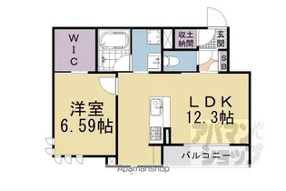 シャーメゾン田中宮【105号室】の間取り
