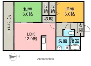 フィネス八幡【2階】の間取り