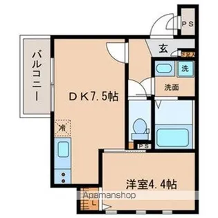 MOVE六番町WEST【1階】の間取り