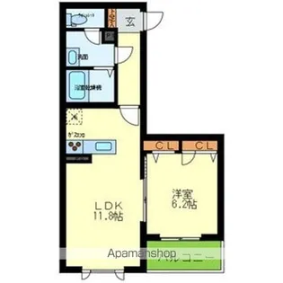 大阪府大阪市中央区龍造寺町【マンション】の間取り