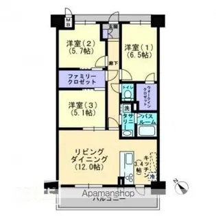 アルファステイツ鹿児島南【302号室号室】の間取り