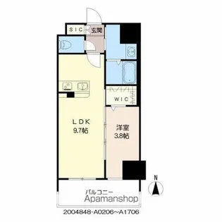ジェイグランコート大濠公園【2階】の間取り