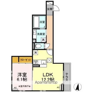 ディアコート上杉【1階】の間取り