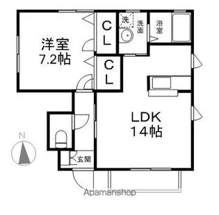 ヴィラ・上池田【B101号室】の間取り