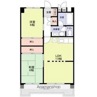 川端ハイツ【2階】の間取り