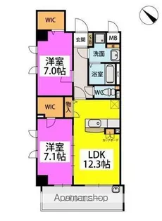 テトラッド【2階】の間取り