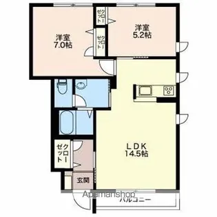 福井県敦賀市長沢【アパート】の間取り