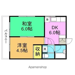 サンサーラ上沢【102号室】の間取り