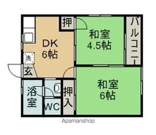 コーポ真【203号室】の間取り