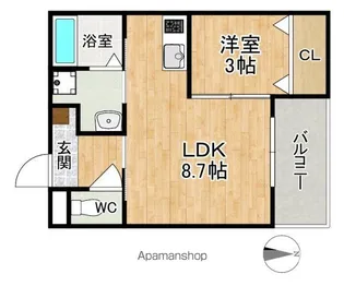 ジーメゾン奈良エルカーサ【2階】の間取り