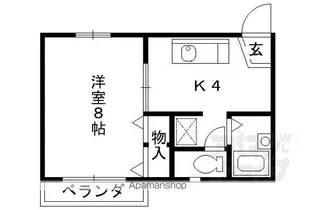 エラン大手筋【101号室】の間取り