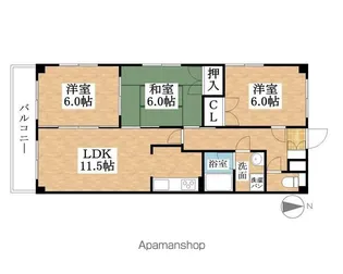 アムール河田【3階】の間取り