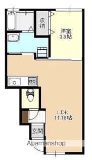 アップルメゾン小比内Ⅱ【1階】の間取り