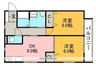 メイプルコート旭丘A【1階】の間取り