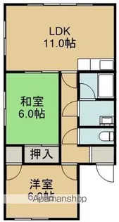 ユピテル参番館【102号室】の間取り