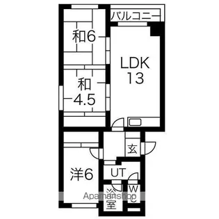 ドミ西野【4階】の間取り