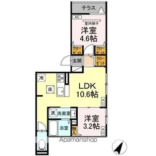 セレスティア柴又III【1階】の間取り