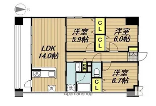 ロイヤルメドゥ北戸田【4階】の間取り