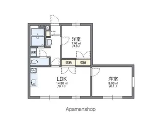 レオパレスOZー2【1階】の間取り