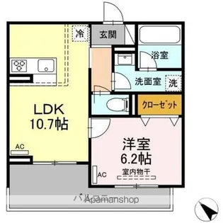 メテオール瑞穂町【1階】の間取り