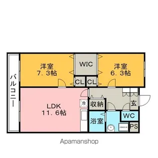 サンモール梅満【5階】の間取り