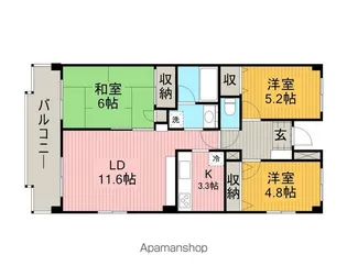 サザントゥリー東林間【1階】の間取り