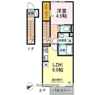 メルベーユ広Ⅱ【2階】の間取り