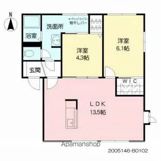 パークハイツ野上 B棟【1階】の間取り
