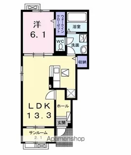 ルミエールB【1階】の間取り