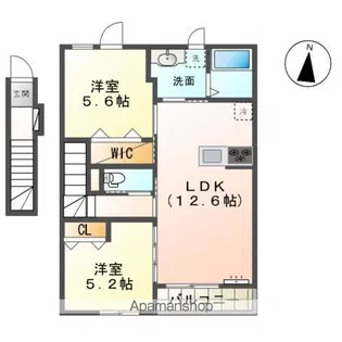 メゾンレイア【2階】の間取り