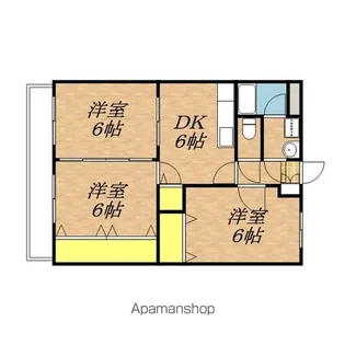グリーンパークB棟【1D号室】の間取り