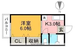メゾン南万々【1階】の間取り