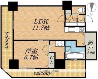 グランドタワー札幌【6階】の間取り