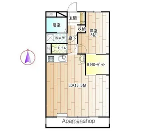 メゾンM.P.大里【203号室】の間取り