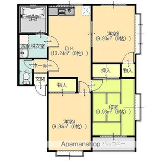 コーポ花水木Α館【23号室】の間取り