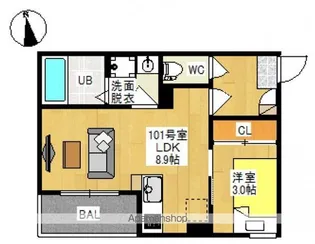 REGALEST 十日市Ⅱ【1階】の間取り