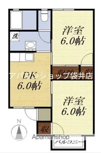 セジュールヴェルドミールA【2階】の間取り