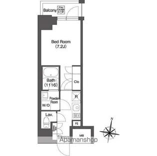 ミリアレジデンス広尾【4階】の間取り