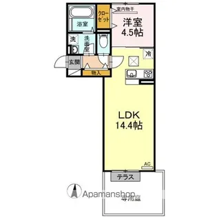 フローレス平田【1階】の間取り