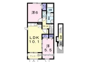 ビサイド オン ユー 壱番館【2階】の間取り