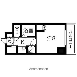 ビュークレスト薬院大通【9階】の間取り
