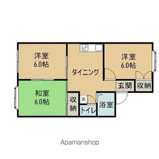 アーバンルネッサ若園A【101号室】の間取り